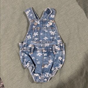 Old Navy Blue Floral Baby Overalls